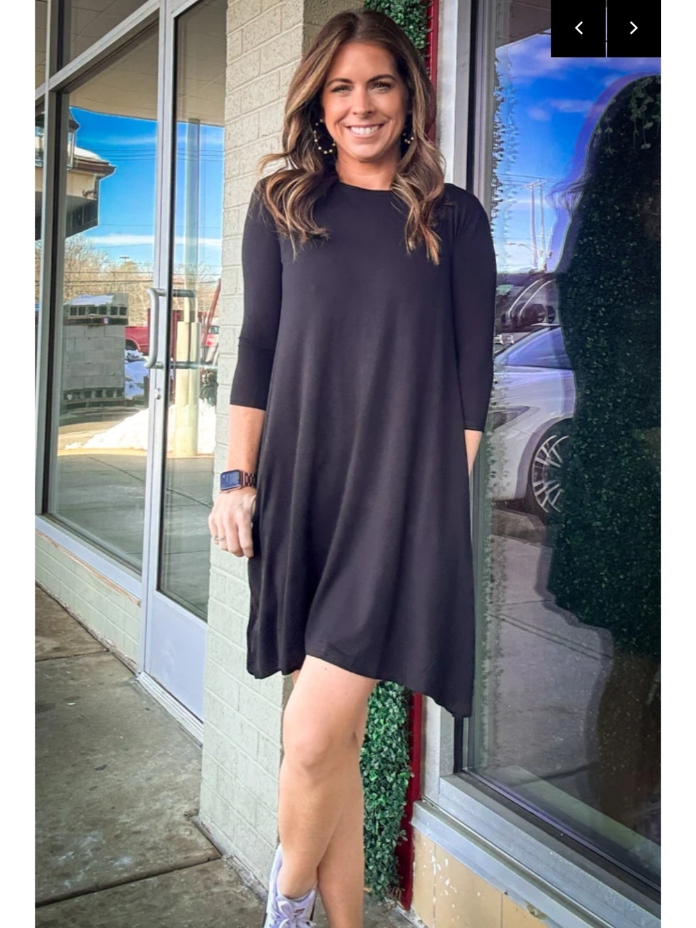 Piko Black Swing Dress